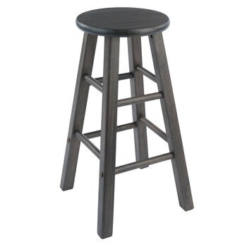 Winsome Wood Element Collection 2-Piece Counter Stool Set, Oyster Gray Counter Stool Angle View