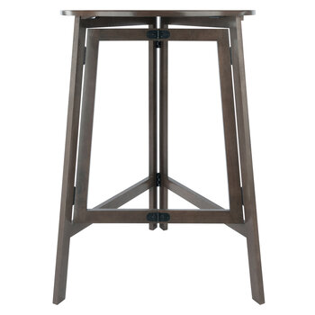 Winsome Wood Torrence Collection Foldable High Table, Oyster Gray Back View