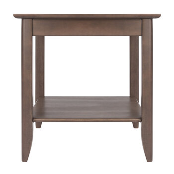 Winsome Wood Santino Collection Accent Table, Oyster Gray Front View