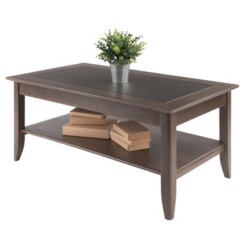 Winsome Wood Santino Collection Coffee Table, Oyster Gray Prop View