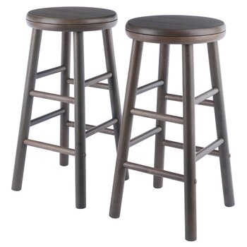Winsome Wood Shelby Collection 2-Piece Swivel Seat Counter Height Stool Set, Oyster Gray