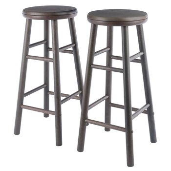 Winsome Wood Shelby Collection 2-Piece Swivel Seat Bar Height Stool Set, Oyster Gray
