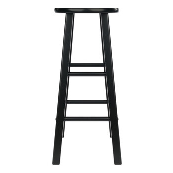 Winsome Wood Element Collection 2-Piece Bar Stool Set, Black Bar Stool Front View