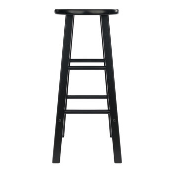 Winsome Wood Element Collection 2-Piece Bar Stool Set, Black Bar Stool Side View