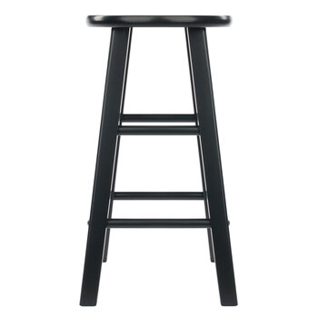 Winsome Wood Element Collection 2-Piece Counter Stool Set, Black Counter Stool Front View
