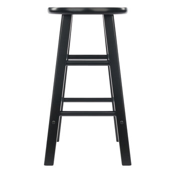 Winsome Wood Element Collection 2-Piece Counter Stool Set, Black Counter Stool Side View