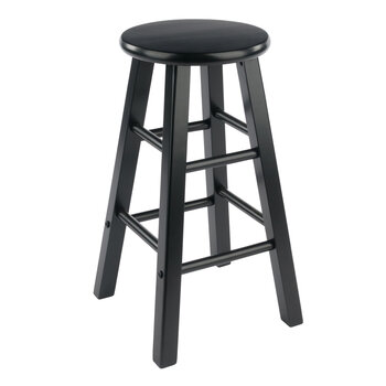 Winsome Wood Element Collection 2-Piece Counter Stool Set, Black Counter Stool Angle View
