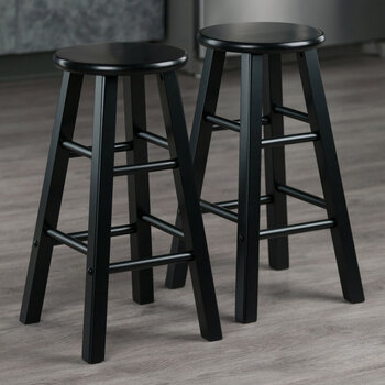 Winsome Wood Element Collection 2-Piece Counter Stool Set, Black