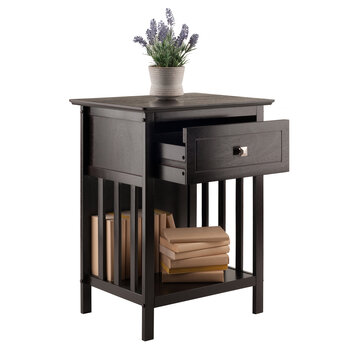 Winsome Wood Marcel Collection Accent Table, Nightstand, Coffee Opened Prop View