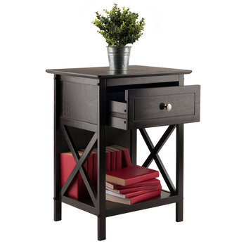 Winsome Wood Xylia Collection Accent Table, Nightstand, Coffee Opened Prop View
