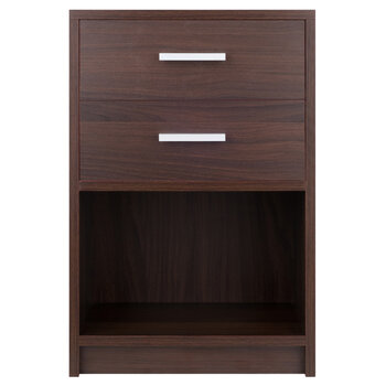 Winsome Wood Molina Collection Accent Table, Nightstand, Cocoa Front View