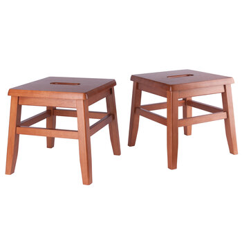 Winsome Wood Kaya Collection 2-Piece Conductor Stool Set, Teak Product View