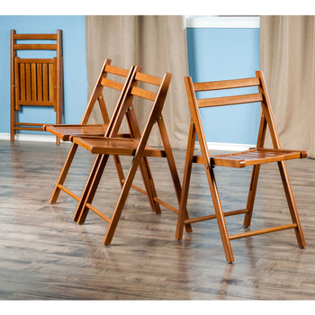 Winsome Wood Robin Collection 4-Piece Folding Chair Set in Teak