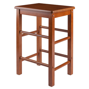 Winsome Wood Stella Collection 5-Piece Space Saver Set, Teak 5-Piece Set Stool Angle View