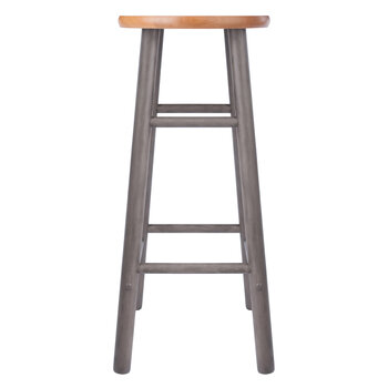 Winsome Wood Huxton Collection 2-Piece Bar Stool Set, Gray and Teak Bar Stool Side View