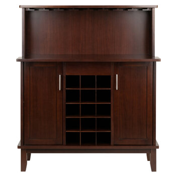 Winsome Wood Beynac Collection Wine Bar, Cappuccino Front View
