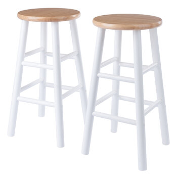 Winsome Wood Huxton Collection 2-Piece Counter Stool Set, Natural and White Counter Stool Product View