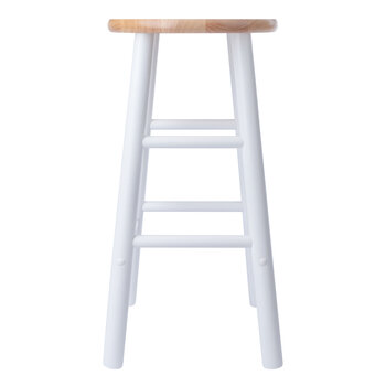 Winsome Wood Huxton Collection 2-Piece Counter Stool Set, Natural and White Counter Stool Side View