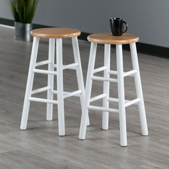 Winsome Wood Huxton Collection 2-Piece Counter Stool Set, Natural and White