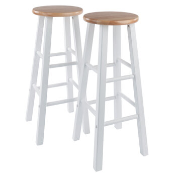 Winsome Wood Element Collection 2-Piece Bar Stool Set, Natural and White Bar Stool Product View