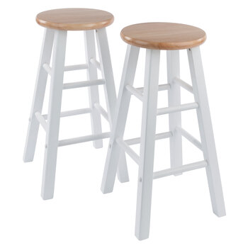 Winsome Wood Element Collection 2-Piece Counter Stool Set, Natural and White Counter Stool Product View