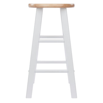 Winsome Wood Element Collection 2-Piece Counter Stool Set, Natural and White Counter Stool Front View