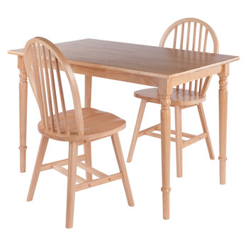 Winsome Wood Ravenna Collection 3-Piece Dining Table with Windsor Chairs, Natural 3-Piece Set w/ Windsor Chairs Product View
