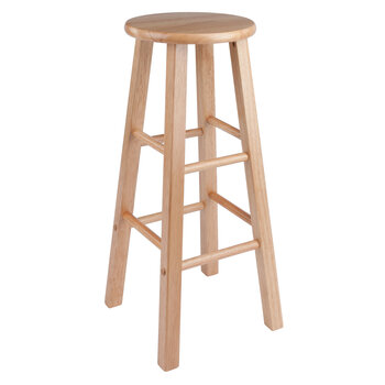 Winsome Wood Element Collection 2-Piece Bar Stool Set, Natural Bar Stool Angle View
