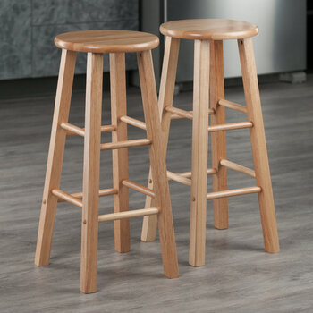 Winsome Wood Element Collection 2-Piece Bar Stool Set, Natural