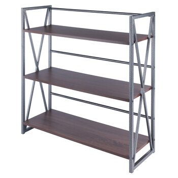 Winsome Wood Isa Collection 3-Tier Shelf, Graphite and Walnut Product View