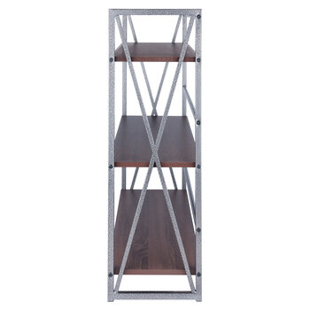 Winsome Wood Isa Collection 3-Tier Shelf, Graphite and Walnut Side View
