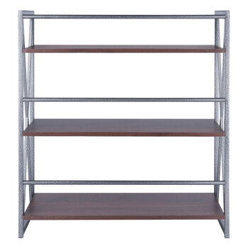 Winsome Wood Isa Collection 3-Tier Shelf, Graphite and Walnut Back View