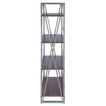 Winsome Wood Isa Collection 4-Tier Shelf, Graphite and Walnut Side View