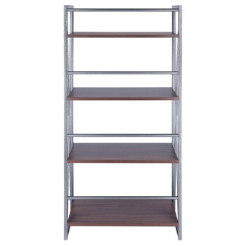 Winsome Wood Isa Collection 4-Tier Shelf, Graphite and Walnut Back View