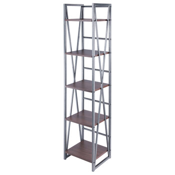 Winsome Wood Isa Collection 5-Tier Shelf, Graphite and Walnut Product View