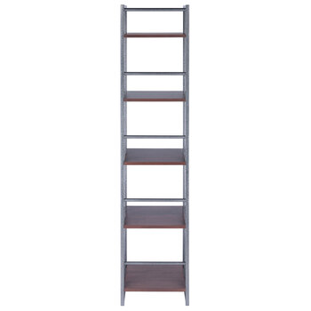 Winsome Wood Isa Collection 5-Tier Shelf, Graphite and Walnut Back View