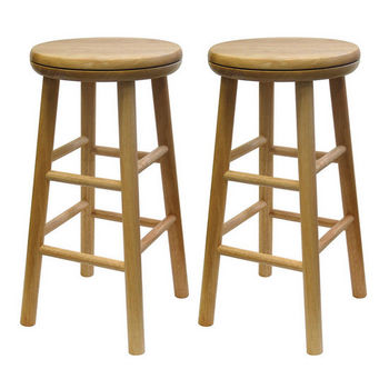 Winsome Wood Swivel 24 Inch Bar Stool In Beechwood Ws Fs231908 Kitchensource Com