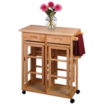 Winsome Wood Suzanne Collection Natural Stools Stored