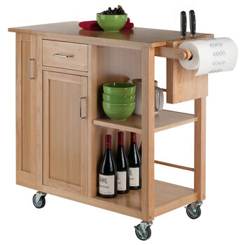 Winsome Wood Douglas Collection Utility Kitchen Cart, Natural Prop View