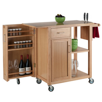 Winsome Wood Douglas Collection Utility Kitchen Cart, Natural Prop View