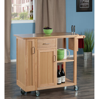Winsome Wood Douglas Collection Utility Kitchen Cart, Natural 