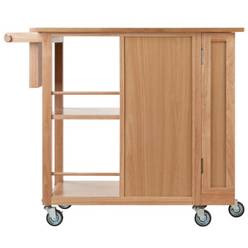 Winsome Wood Douglas Collection Utility Kitchen Cart, Natural Back View