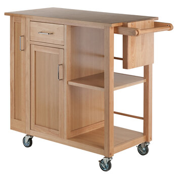 Winsome Wood Douglas Collection Utility Kitchen Cart, Natural Angle Right View