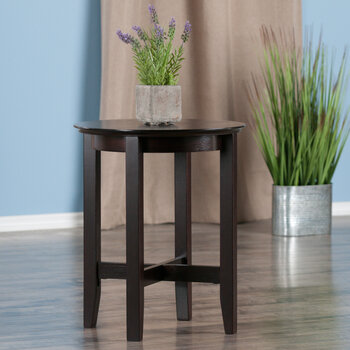 Winsome Wood Toby Collection Round Accent End Table, Espresso