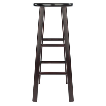 Winsome Wood Element Collection 2-Piece Bar Stool Set, Espresso Bar Stool Front View