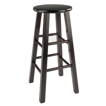 Winsome Wood Element Collection 2-Piece Bar Stool Set, Espresso Bar Stool Angle View