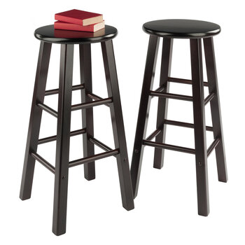 Winsome Wood Element Collection 2-Piece Bar Stool Set, Espresso Bar Stool Prop View