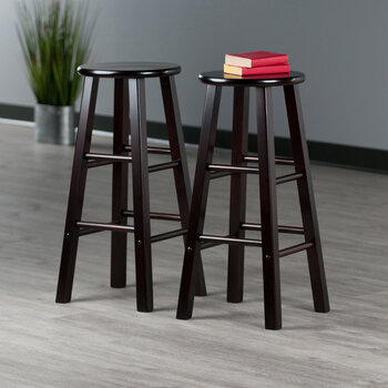 Winsome Wood Element Collection 2-Piece Bar Stool Set, Espresso