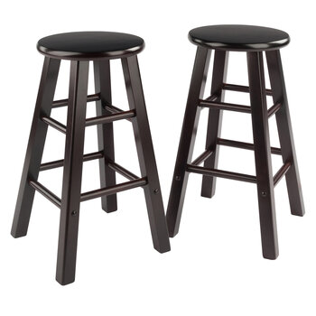 Winsome Wood Element Collection 2-Piece Counter Stool Set, Espresso Counter Stool Product View
