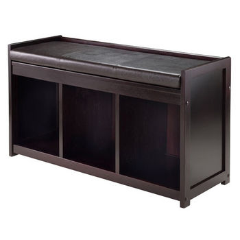 Winsome Wood Addison Storage Bench with 3 Sections 
